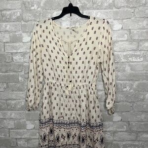 Hollister Boho Sundress – 3/4 Sleeve, Size Small